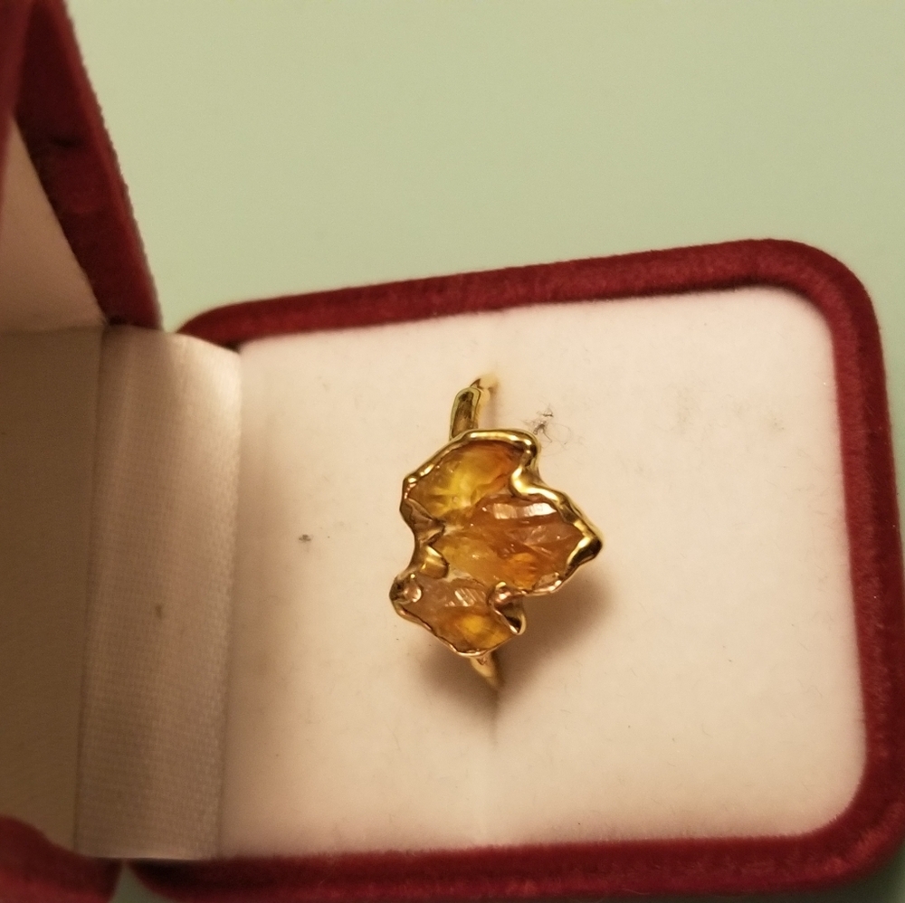Raw Citrine Gold Ring